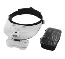 Лупа Kromatech налобная 1/2/3/4/5/6x, с подсветкой (2 LED) MG81001-G