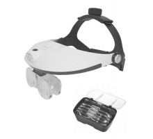 Лупа Kromatech налобная 1/2/3/4/5/6x, с подсветкой (2 LED) MG81001-H